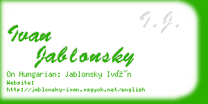 ivan jablonsky business card